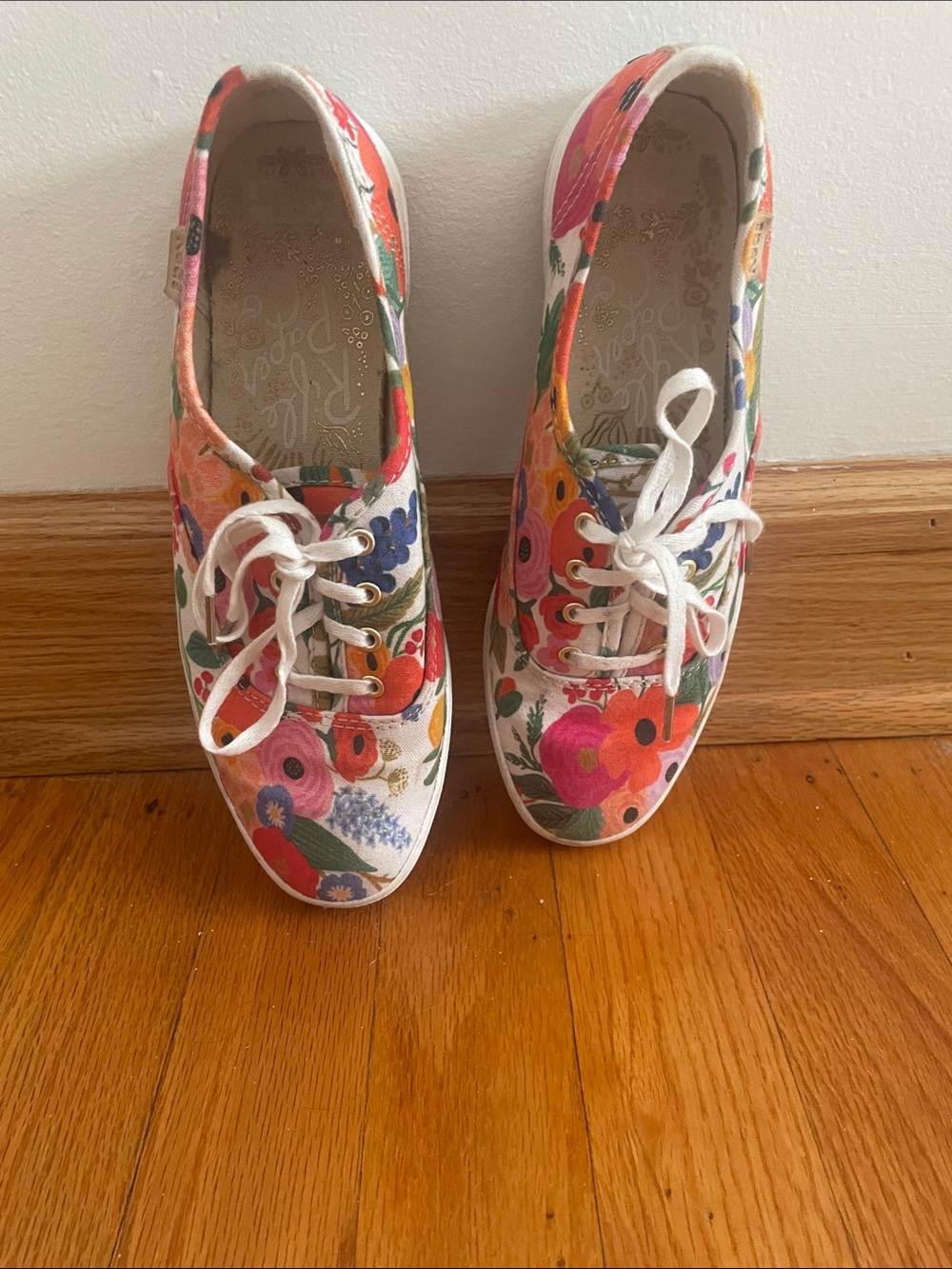 Keds Floral Canvas Lace-Up Sneakers - White with Multicolor Florals